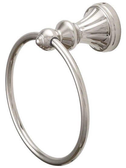 Hudson Towel Ring in Polished Nickel.